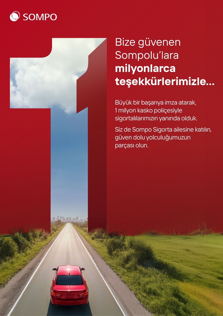 1 milyon kasko poliçesi Sompo Sigorta güvencesinde