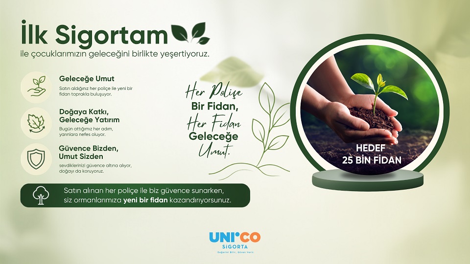 Unico Sigorta’da ”İlk Sigortam” ile geleceğe 25 bin fidan